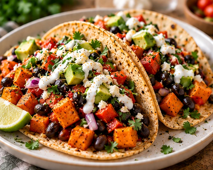 Smoky Black Bean & Sweet Potato Tacos