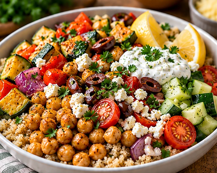 Mediterranean Chickpea & Vegetable Bowls