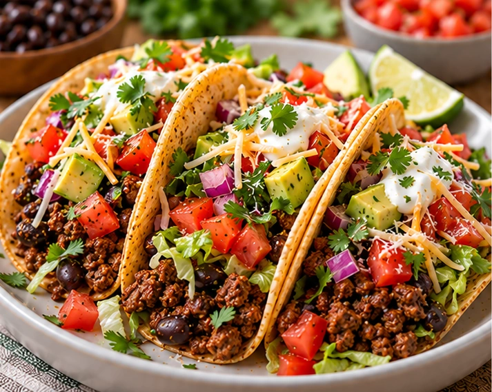 Smoky Lean-Beef Tacos with Black Beans